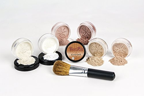 XXL KIT  FAIR 2  Includes FACE BRUSH Full Size Mineral Makeup Set Bare Face Matte Foundation Full Coverage