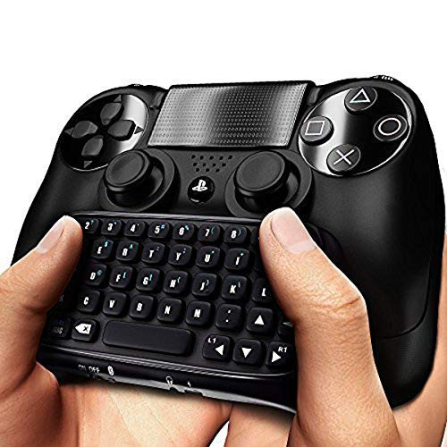 PS4 Controller Keyboard Megadream Wireless Mini Gaming Online Message Chat Keypad Chatpad for Sony Playstation PS4 PS4 Slim PS4 Pro Controller - Black