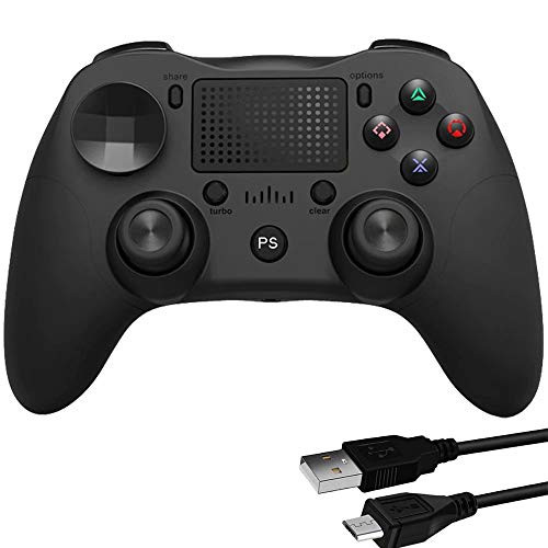 Arrocent Wireless Controller for PS4 Gaming Gamepad for Playstation 4 Pro Slim PC Laptop with Motion Motors and Audio Function 2020 New Version  Black