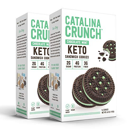 Catalina Crunch Chocolate Mint Keto Sandwich Cookies  Keto Cookies Keto Snacks Low Carb Cookies 2 pack