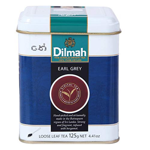 Dilmah Earl Grey Tea Loose Leaf Tea 125g - Finest Pure Ceylon Black Tea with Bergamot Flavor Box Sri Lanka Dilmah in Foil Pouch - 125g  4.4 oz