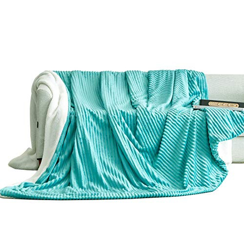 Sherpa Throw Blanket - 60 inch x80 inch  - Twin Size Bed Blankets Super Soft Cozy Fluffy Warm Fuzzy Fleece Blanket for Bed or Couch - Green