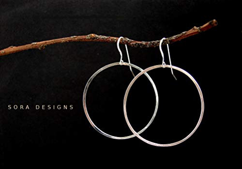 Large Silver Hoop earrings simple Hoop everyday sterling silver earrings - hammered sterling silver hoops
