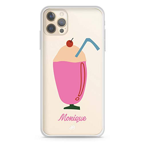 Ice cream Drinks iPhone 12 Pro Max Soft Clear Case iPhone 12 iPhone 12 Pro iPhone 12 Pro Max iPhone 12 mini Custom Your Name Personalized Phone Case  Hanogram Case