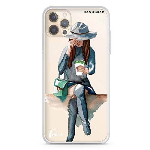 Coffee Girl iPhone 12 Pro Max Soft Clear Case iPhone 12 iPhone 12 Pro iPhone 12 Pro Max iPhone 12 mini Custom Your Name Personalized Phone Case  Hanogram Case
