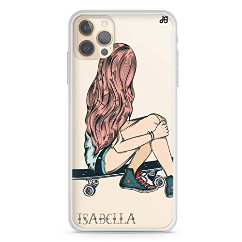 Skater Girl iPhone 12 Pro Max Soft Clear Case iPhone 12 iPhone 12 Pro iPhone 12 Pro Max iPhone 12 mini Custom Your Name Personalized Phone Case  Hanogram Case