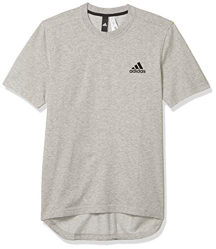 adidas Mens Athletics 3 Stripe Shorts Sleeve Jersey Medium Grey Heather Black XX-Large
