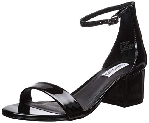 Steve Madden Womens Irenee Heeled Sandal Black Patent 8.5 M US