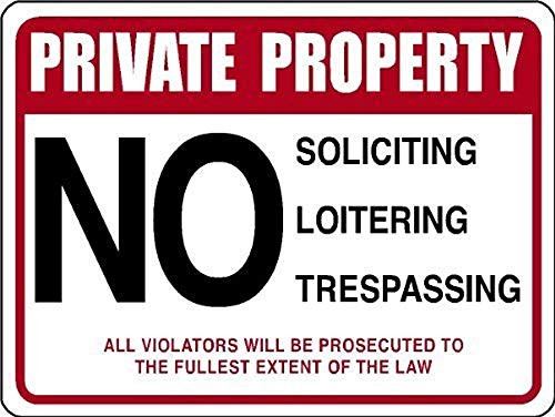 Private Property Sign?Funny Decorative Yard Signs for Outdoors Home Metal Aluminum Wall Sign Reflective Safety Sign 12 X 18 Inch