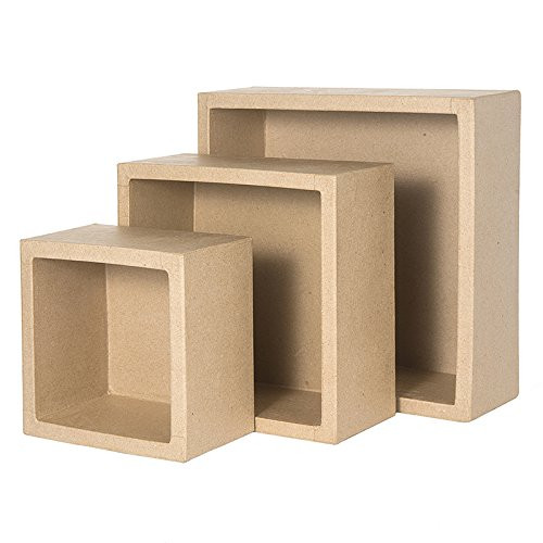 Darice 30044814 Square Paper Mache, Natural