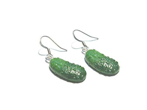 Pickle Dangle Earrings - Tiny Food Jewelry Pickle Dangle Earrings - Tiny Food Jewelry