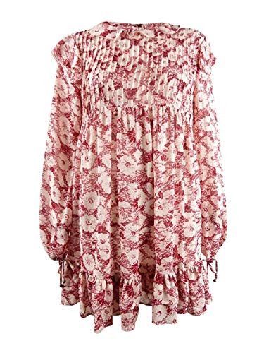 Free People Womens These Dreams Floral Ruffled Mini Dress Pink M