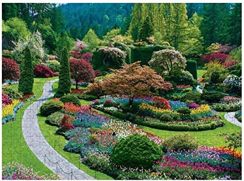 Wooden Jigsaw Puzzle 1000 Pcs The Butchart Gardens Sunken Garden 1000 Pcs of Puzzles Game