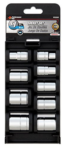 Performance Tool W32202 1/2-Inch Drive Metric Socket Set, 9-Piece