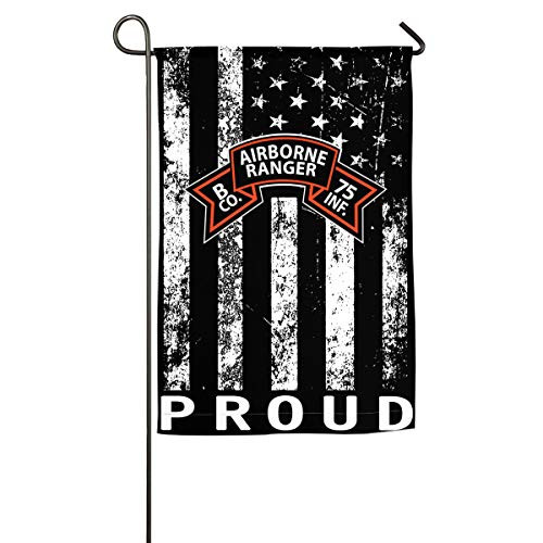 NPZBHoney30X45 Proud B Co 75th Infantry  Ranger  Scroll Classic Garden Flag Decorative Flags for Outdoors - 12 inch  X 18 inch    18 inch  X 27 inch