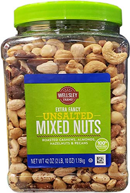 Wellsley Farms Unsalted Mixed Nuts Net Wt 42 Oz Wellsley Farms Unsalted Mixed Nuts Net Wt 42 Oz