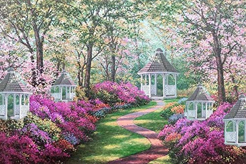 Migsrater Wooden Jigsaw Puzzle 500 Pieces-Gazebo Flower Garden Jigsaw Puzzle for Adults Kids Puzzle Game Migsrater Wooden Jigsaw Puzzle 500 Pieces-Gazebo Flower Garden Jigsaw Puzzle for Adults Kids Puzzle Game