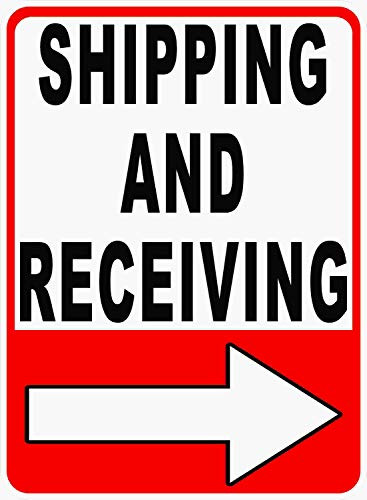 Shipping and Receiving Sign. Right Arrow. 9x12 Metal Warehouse Ship Receive Loading Dock