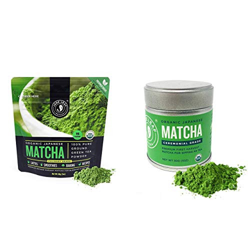 Jade Leaf Culinary plus Ceremonial Matcha Bundle - Organic Matcha Green Tea Powder Culinary Pouch 30g and Ceremonial Tin 30g Jade Leaf Culinary plus Ceremonial Matcha Bundle - Organic Matcha Green Tea Powder Culinary Pouch 30g and Ceremonial Tin 30g