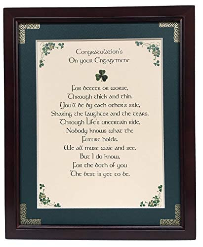 Engagement - Congratulations on Your Engagement - Personalizable Framed Green Matted Blessing