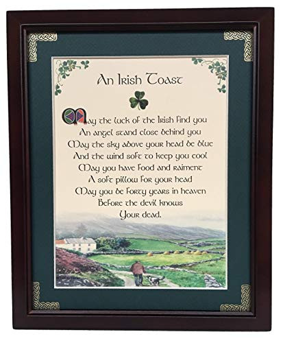 Irish Toast - May the Luck of the Irish - Personalizable Framed Green Matted Blessing