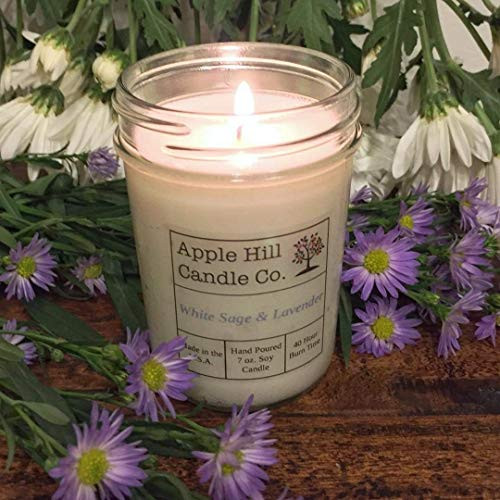 White Sage and Lavender - Handmade Natural Soy Candle 7 oz. Aromatherapy Candle 30-40 Hours Burn Time White Sage and Lavender - Handmade Natural Soy Candle 7 oz. Aromatherapy Candle 30-40 Hours Burn Time