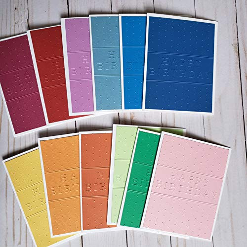 One Dozen Birthday Cards Assorted Colors
