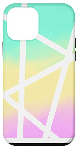 iPhone 12 mini Green Yellow Pink Gradient Geometric Shapes Lines Case