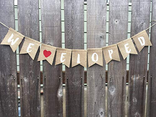We eloped banner just eloped sign eloped sign married banner we just eloped