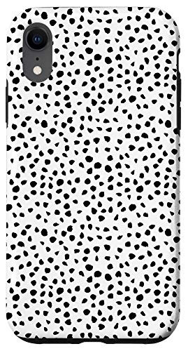 iPhone XR Dalmatian Pattern Brush Stroke Black and White Spots Case