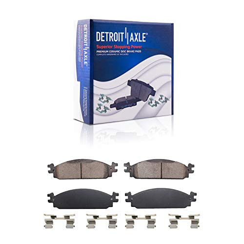 Detroit Axle - FRONT Ceramic Brake Pads w Hardware Kit - Without Heavy Duty Brake Models
