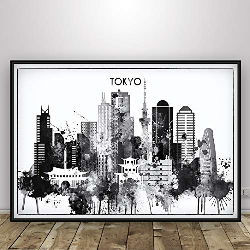 Tokyo Black and White print Tokyo watercolor Japan Poster Modern Interior Wall Decor Tokyo Skyline Art Unframed print Tokyo Black and White print Tokyo watercolor Japan Poster Modern Interior Wall Decor Tokyo Skyline Art Unframed print
