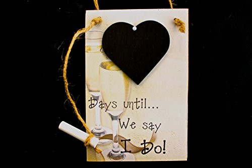 Engagement Gift Idea Wedding Countdown Chalkboard Sign  inch Days Until ... We Say I Do inch   Champagne Version