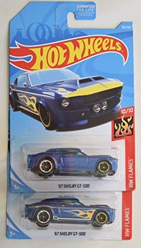 HOT WHEELS  67 Shelby GT 500  Set of 2  1 Error NO Side Flames Tempo and Regular