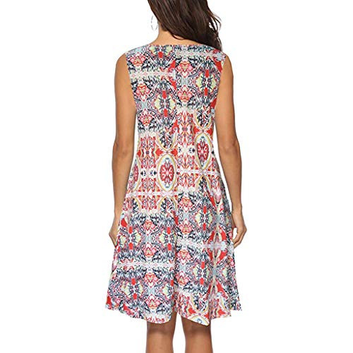 TOPUNDER Summer Dresses for Women Sleeveless Floral Printed Pockets Sundress Casual Swing Dress White TOPUNDER Summer Dresses for Women Sleeveless Floral Printed Pockets Sundress Casual Swing Dress White