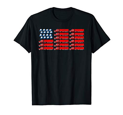 Vintage American Flag of Trucker Hats Trucks Truck Driver T-Shirt