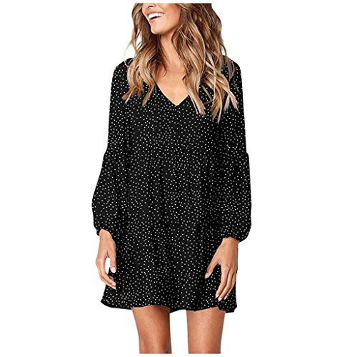 Shakumy Women Long Sleeve Tunic Dress Casual V Neck Loose Flowy Swing Ruffle Shift Dress Knee Length Tops Short Mini Dress Shakumy Women Long Sleeve Tunic Dress Casual V Neck Loose Flowy Swing Ruffle Shift Dress Knee Length Tops Short Mini Dress