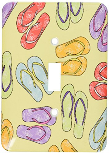 3dRose lsp_77537_1 Colorful Flip Flop Print Single Toggle Switch Yellow