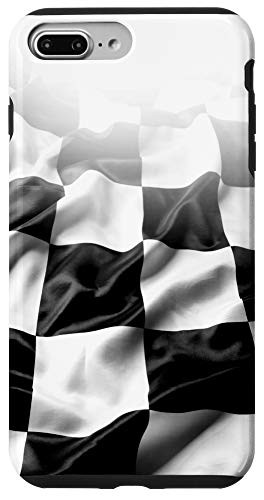 iPhone 7 Plus 8 Plus Black And White Checkered Flag Racing Finish Line Flag Case