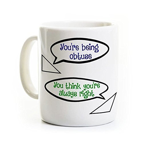 Funny Math Coffee Mug - Triangles Obtuse Right Angle - Personalized