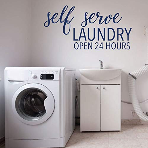 Wini2342ckey Laundry Room Wall Decal - Self Serve Open 24 Hours - Fun Vinyl Sign Art for Home Decoration Wini2342ckey Laundry Room Wall Decal - Self Serve Open 24 Hours - Fun Vinyl Sign Art for Home Decoration