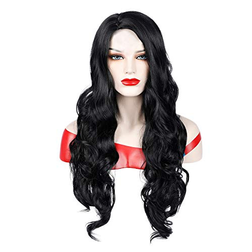 Black Wavy Wigs for Women Long Curly Wig Synthetic Party Wigs Middle Part Full Wigs Cosplay Costumes Wig Natural Looking  Black