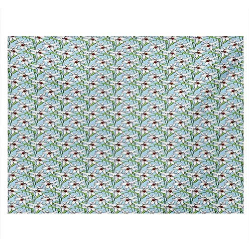 ScottDecor Flower Aquarium Background Pattern with Flourishing Artistic Lilies Garden Growth Spring Season Illustration Paper Cling Multicolor W24 x L12 Inch