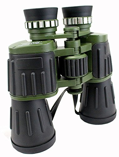 Perrini 60x50 Day Night Prism Black and Green Military Binoculars with Pouch