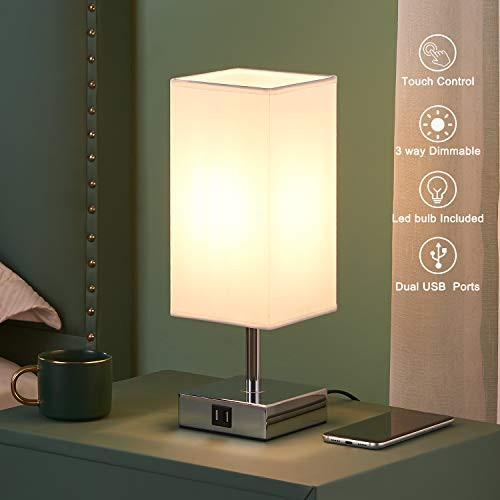 Touch Control Table Lamp Kakanuo Touch Bedside Lamp with 2 USB Charging Ports 3 Way Dimmable Touch Desk Lamp for Bedroom Nightstand Living Room and Office LED Bulb Included Touch Control Table Lamp Kakanuo Touch Bedside Lamp with 2 USB Charging Ports 3 Way Dimmable Touch Desk Lamp for Bedroom Nightstand Living Room and Office LED Bulb Included