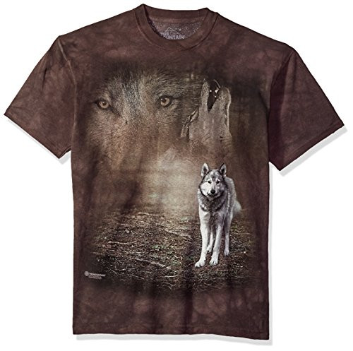 The Mountain Grey Wolf Portrait Adult T-Shirt Grey XL The Mountain Grey Wolf Portrait Adult T-Shirt Grey XL