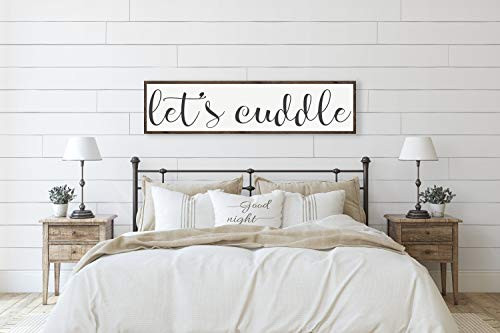 Promini Lets Cuddle Wood Sign for Master Bedroom Bedroom Wall Decor for Above The Bed Bedroom Wall Sign Wood Sign with Quote 6x20 Inch Wood Sign with Frame Promini Lets Cuddle Wood Sign for Master Bedroom Bedroom Wall Decor for Above The Bed Bedroom Wall Sign Wood Sign with Quote 6x20 Inch Wood Sign with Frame