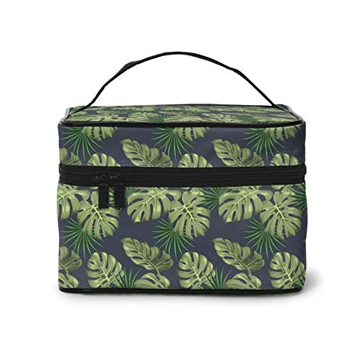 monstera and palm leaves Makeup Bag Travel Cosmetic Bag Portable Travel Train Case Funny Toiletry Storage Organizer monstera and palm leaves Makeup Bag Travel Cosmetic Bag Portable Travel Train Case Funny Toiletry Storage Organizer