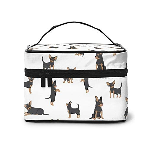 funny Chihuahua pattern Makeup Bag Travel Cosmetic Bag Portable Travel Train Case Funny Toiletry Storage Organizer