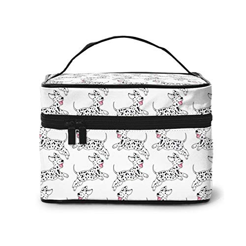Cheerful puppy dalmatian Makeup Bag Travel Cosmetic Bag Portable Travel Train Case Funny Toiletry Storage Organizer Cheerful puppy dalmatian Makeup Bag Travel Cosmetic Bag Portable Travel Train Case Funny Toiletry Storage Organizer